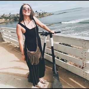 Black smocked top play suit with pockets!